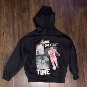 Kids Black Hoodie with Soccer Graphic